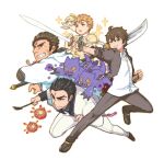  &gt;:) 2others 4boys aizen_(housamo) beads black_hair black_shirt blonde_hair brown_eyes brown_hair claws closed_mouth collared_shirt colored_skin creature cross_scar cupid_(housamo) demon_wings devil_(housamo) energy facial_hair facial_mark feathered_wings fighting_stance floating floating_object forehead_mark formal frown full_body green_necktie grin halo holding holding_sword holding_weapon hood hooded_jacket houzouin_oniwaka jacket loafers long_sideburns looking_afar magatama male_focus master_4_(housamo) mature_male multiple_boys multiple_others naginata necktie open_mouth outline pointing pointing_forward polearm prayer_beads purple_skin red_eyes riding_crop scar scar_on_face scar_on_forehead shirt shoes short_hair sideburns smile sparkle stubble suit summon_lw sweater_jacket sword tassel tennouji_shin&#039;ya thick_eyebrows tokyo_afterschool_summoners torn_clothes v-shaped_eyebrows weapon white_background white_necktie white_shirt white_suit wings yellow_outline 