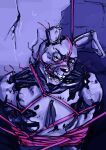  2022 animatronic anthro bdsm bodily_fluids bondage bound bunnysuitconman digital_media_(artwork) drooling five_nights_at_freddy&#039;s five_nights_at_freddy&#039;s_3 gag hi_res lagomorph leporid looking_at_viewer machine male mammal rabbit restraints robot rope rope_bondage rope_gag saliva scottgames solo springtrap_(fnaf) video_games 