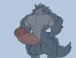  anthro balls big_balls big_muscles big_penis black_eyes canid canine canis fangs genitals hands_on_hips hi_res huge_muscles huge_penis humanoid humanoid_genitalia humanoid_penis hyper hyper_genitalia hyper_penis looking_at_viewer male mammal muscular muscular_male nipples penis smile smiling_at_viewer solo sonicgamer teeth wolf yellow_sclera 