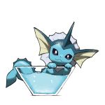 2022 ambiguous_gender blacknirrow blue_body blue_tail eeveelution feral looking_at_viewer multicolored_body nintendo partially_submerged pok&eacute;mon pok&eacute;mon_(species) simple_background solo vaporeon video_games water white_background 