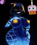  2022 3d_(artwork) 4_fingers animatronic anthro areola avian beakless bib big_breasts bird blue_body breasts chicken digital_media_(artwork) female feversfm fingers five_nights_at_freddy&#039;s five_nights_at_freddy&#039;s_2 galliform gallus_(genus) genitals hi_res highscore_toy_chica_(fnaf) looking_at_viewer machine navel nipples phasianid pussy robot scottgames smile solo toy_chica_(fnaf) ultra_custom_night video_games wide_hips yellow_areola yellow_nipples 