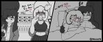 2koma after_sex anthro bed bodily_fluids comic cuddling furniture generation_3_pokemon generation_9_pokemon hi_res lying lying_on_bed mawile mhicky93 mhicky_(mhicky93) monochrome nintendo on_bed penny_(mhicky93) pokemon pokemon_(species) sleeping sweat sweatdrop tinkatuff