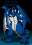  anthro catmonkshiro collar conjoined digitigrade dragon male multi_head speech_bubble text thick_tail vectordragon wings 