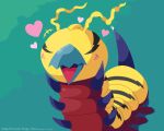  &lt;3 antennae_(anatomy) arthropod bandai_namco beak blush claws digimon digimon_(species) digimon_survive eyeless feral insect kunemon kunemon_(survive) male orange_underbelly sleepysealion solo stinger_(anatomy) yellow_body 