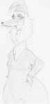  2021 anthro black_nose breasts clothing domestic_ferret dress female hair half-closed_eyes half-length_portrait hand_on_hip hat headgear headwear long_hair long_neck looking_at_viewer mammal mature_anthro mature_female monochrome mrs._fillyjonk murid murine mustela mustelid musteline narrowed_eyes portrait rat rodent sbshouseofpancakes sketch small_breasts solo the_moomins thick_thighs true_musteline whiskers wide_hips 