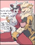  anthro arcanine areola breasts clothing duo english_text female female/female female_fingering_female fingering hand_on_breast lycanroc milodesty nintendo nipples pink_areola pink_nipples pok&eacute;mon pok&eacute;mon_(species) red_body text underwear vaginal vaginal_fingering video_games 