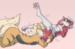  anthro anthro_on_anthro arcanine areola breasts cunnilingus duo female female/female lycanroc milodesty nintendo nipples oral pink_areola pink_background pink_nipples pok&eacute;mon pok&eacute;mon_(species) pok&eacute;morph red_body sex simple_background vaginal video_games yellow_body 