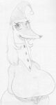  2021 anthro big_breasts big_eyes black_nose breasts clothing domestic_ferret dress dress_shirt female hair hat headgear headwear huge_breasts long_hair long_neck looking_at_viewer mammal mature_anthro mature_female monochrome mrs._fillyjonk murid murine mustela mustelid musteline rat rodent sbshouseofpancakes shirt sketch solo the_moomins tight_clothing topwear true_musteline whiskers wide_hips 