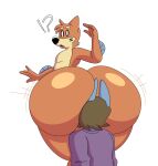  ?! anthro big_butt blue_body brown_hair buizel butt clothing cole_(colelucario) colelucario duo face_in_ass hair hi_res huge_butt lucario male male/male nintendo orange_body pok&eacute;mon pok&eacute;mon_(species) purple_clothing purple_shirt purple_topwear rodrick_(colelucario) shirt simple_background topwear video_games white_background wide_hips 