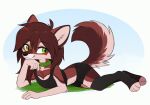  2022 4_toes 5_fingers anthro aseethe canid canine canis clothed clothing digital_media_(artwork) eyebrows eyelashes feet female fingers green_eyes mammal red_wolf smile toes wolf 