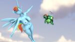  3d_(artwork) anthro big_breasts big_butt breasts butt digital_media_(artwork) duo equid equine female feral flying friendship_is_magic hasbro hi_res male mammal my_little_pony nipples nude pegasus rainbow_dash_(mlp) reptile scalie skippyarts source_filmmaker tank_(mlp) tortoise turtle wings 