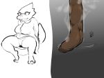  2019 alphys ambiguous_gender anthro blush eyewear feces female frisk_(undertale) genitals glasses hi_res human larger_female lizard mammal micro pussy reptile scalie scat sitting size_difference soulofmusashi toilet unaware undertale undertale_(series) video_games 