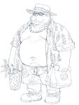  2022 anthro belly big_belly bottomwear clothed clothing eyewear hat headgear headwear hi_res humanoid_hands huynhduyad14 kemono male mammal marine moobs navel nipples open_clothing open_shirt open_topwear overweight overweight_male pinniped shirt shorts solo sunglasses topwear walrus 