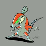  2020 3_toes 4_fingers anthro cartoon_network cybernetics cyborg feet fingers green_sclera grey_background grey_body grey_tail hi_res jaqartdood looking_at_viewer machine male mammal mao_mao:_heroes_of_pure_heart murid murine orange_body rat ratarang rodent sharp_teeth simple_background smile solo standing teeth toes white_eyes 