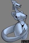  anthro big_breasts bikini breasts clothing female female/female fish hands_behind_back hi_res huge_breasts impossible_clothing long_neck marine mature_female nacht_kern scalie shark shark_fin simple_background solo solo_focus swimwear wide_hips 