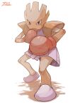  blue_eyes closed_mouth commentary_request fighting_stance highres hitmonchan knees looking_at_viewer oyasuminjyutsu pokemon pokemon_(creature) signature solo squatting standing white_background 