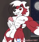  2d_animation abs admiralbruh1897 animated anthro balls biceps canid canine canis erection genitals hi_res looking_at_viewer lycanroc male mammal masturbation midnight_lycanroc moon multicolored_body muscular muscular_anthro muscular_male nintendo nipples nude pecs penis pok&eacute;mon pok&eacute;mon_(species) public public_nudity red_eyes sharp_teeth solo teeth video_games 