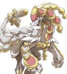  armor claws dinosaur dragon dragon_claw dragon_tail highres jaw kommo-o monster no_humans open_mouth pokemon pokemon_(creature) pokemon_(game) pokemon_sm reptile scale_armor scales standing tail waggy 