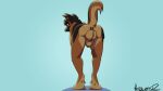  animal_genitalia animated anthro balls butt canid canine canis domestic_dog fur genitals german_shepherd heavensdoor herding_dog leonschafer looking_at_viewer male male/male mammal nude pastoral_dog penis sheath simple_background smile solo 