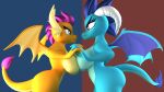  3d_(artwork) anthro argos90 blender_(software) digital_media_(artwork) dragon duo female female/female friendship_is_magic hasbro hi_res my_little_pony princess princess_ember_(mlp) royalty smolder_(mlp) 