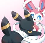  2022 ambiguous_gender black_body black_ears black_fur black_nose black_tail blue_inner_ear blush butt duo eeveelution feral fur fur_tuft gloves_(marking) hi_res markings multicolored_body multicolored_ears multicolored_fur nintendo open_mouth pink_body pink_ears pink_fur pink_tongue pok&eacute;mon pok&eacute;mon_(species) raised_tail sum sylveon teeth tongue tuft two_tone_body two_tone_ears two_tone_tail umbreon video_games white_body white_fur yellow_ears yellow_tail 