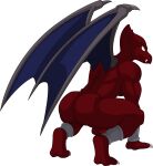  all_fours anthro butt capcom demon demon&#039;s_crest firebrand gargoyle gargoyle&#039;s_quest hi_res male presenting presenting_hindquarters red_body sparksstars video_games white_eyes wings 
