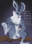  anthro anus balls bunnymund fur genitals hi_res lagomorph leporid long_ears looking_at_viewer male mammal nude penis rabbit rise_of_the_guardians scut_tail short_tail solo text tush vein veiny_penis 