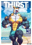  2022 5_fingers abs absurd_res anthro anthrofied areola barcode beach biceps big_bulge big_muscles big_nipples big_pecs biped black_body black_fur blue_nipples blurred_background bolton_(wolfie_canem) boltund bottomwear bulge canid canine canis cellphone clothed clothing cloud collar cover digital_media_(artwork) domestic_dog english_text fingers fur gym_bottomwear gym_clothing gym_shorts hat headgear headwear hi_res huge_muscles humanoid_hands jogger jogging magazine_cover male mammal multicolored_body multicolored_fur muscular muscular_anthro muscular_legs muscular_male nintendo nipples open_mouth pecs phone pok&eacute;ball pok&eacute;mon pok&eacute;mon_(species) seaside shirtless shirtless_anthro shirtless_male shorts simple_background sky smile solo standing teeth text tongue tongue_out underwear underwear_only video_games water white_body white_fur wolfiecanem yellow_body yellow_fur 