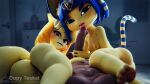  2022 3d_(artwork) animal_crossing ankha_(animal_crossing) anthro bedroom_eyes blonde_hair blue_body blue_fur blue_hair blush breasts canid canine canis digital_media_(artwork) domestic_cat domestic_dog egyptian felid feline felis female foreskin fur genitals group hair hi_res human human_on_anthro interspecies isabelle_(animal_crossing) looking_at_viewer looking_back looking_back_at_viewer male male/female mammal markings multicolored_body multicolored_fur narrowed_eyes nintendo nipples open_mouth pawpads paws penis red_eyes ring_(marking) ringtail sashacakes seductive small_breasts tail_markings tongue tongue_out trio two_tone_body two_tone_fur video_games yellow_body yellow_fur 