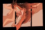  ambiguous_gender azerus_(imperatorcaesar) black_border black_horn border dragon feral horn imperatorcaesar mouth_shot narrowed_eyes open_mouth pink_tongue pupils red_body red_scales ridged_horn scales sharp_teeth signature simple_background slit_pupils solo teeth tongue 