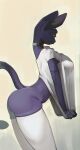  2022 absurd_res anthro clothing digital_media_(artwork) domestic_cat felid feline felis feliscede female fingers hi_res legwear mammal side_view simple_background solo squish thigh_squish 