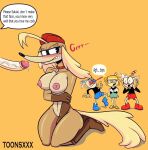  absurd_res angry angry_face anthro areola big_breasts big_butt big_penis bodily_fluids breasts butt canid canine canis cum cuphead_(character) cuphead_(game) dialogue domestic_dog duo ejaculating_cum ejaculation female genital_fluids genitals group hi_res humanoid male male/female mammal ms._chalice mugman nipples penis pilot_saluki_(cuphead) pussy shy toonsxxx video_games 