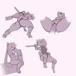  anthro areola blades breasts butt clothed clothing diamond_(fours) dual_wielding duo female female_penetrated fours_(artist) genitals hair hi_res holding_object holding_weapon lagomorph leporid long_ears male male/female male_penetrating male_penetrating_female mammal nipples nude open_mouth penetration pussy rabbit sex simple_background tied_hair tongue tongue_out vaginal vaginal_penetration weapon 