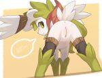  absurd_res anus butt female feral genitals hi_res legendary_pok&eacute;mon looking_at_viewer nintendo pok&eacute;mon pok&eacute;mon_(species) pussy rear_view shaymin sky_forme_shaymin solo video_games white_body zinfyu 