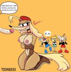  absurd_res angry angry_face anthro areola big_breasts big_butt big_penis bodily_fluids breasts butt canid canine canis cum cuphead_(character) cuphead_(game) dialogue domestic_dog duo ejaculating_cum ejaculation female genital_fluids genitals group hi_res humanoid male male/female mammal ms._chalice mugman penis pilot_saluki_(cuphead) pussy shy toonsxxx video_games 