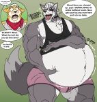  absurd_res anthro belly big_belly black_nose bloated blush burping canid canine canis clothing dialogue duo eye_patch eyewear fox fox_mccloud fur grey_body grey_fur hi_res humanoid hyper hyper_belly jakeshepherd502 male male/male mammal morbidly_obese morbidly_obese_anthro morbidly_obese_humanoid morbidly_obese_male muscular muscular_male navel nintendo obese obese_anthro obese_humanoid obese_male open_mouth overweight overweight_anthro overweight_humanoid overweight_male pecs rumbling_stomach shirt star_fox stuffing tank_top text tongue topwear underwear video_games wolf wolf_o&#039;donnell 
