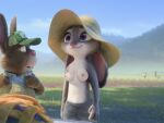  2022 anthro areola breasts clothed clothing countershading daughter disney duo edit father father_and_child father_and_daughter female fur grey_body grey_fur hat headgear headwear hi_res judy_hopps lagomorph leporid male mammal multicolored_body multicolored_fur nipples outside parent parent_and_child photo_manipulation photomorph purple_eyes qupostuv35 rabbit screencap smile stu_hopps sun_hat topless topless_female two_tone_body two_tone_fur white_body white_fur zootopia 