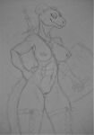  argonian bethesda_softworks breasts clothing female genitals hi_res horn jewelry legwear looking_at_viewer lordflawn melee_weapon monochrome muscular necklace nipple_piercing nipples nude piercing pussy scalie shield signature sketch smile solo sword the_elder_scrolls thigh_highs traditional_media_(artwork) video_games weapon 