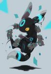  alternate_color commentary confetti floating flying full_body grey_background highres lil looking_at_another no_humans pokemon pokemon_(creature) shadow shiny_pokemon surrounded umbreon yellow_eyes 