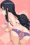  akiyama_mio all_fours anus black_hair blush censored k-on! long_hair mine_(peak) pussy saliva see-through shiny shiny_skin skindentation solo tongue 