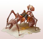  ahoge alien antlion_(half-life) arachnid blush bug commentary half-life half-life_2 j-e-m-g md5_mismatch monster monster_girl original school_uniform serafuku short_hair skirt solo spider transformation 