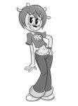  bovid caprine clothed clothing greyscale lammy_lamb mammal monochrome no_underwear parappa_the_rapper sheep smile video_games 