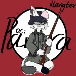 1:1 army_helmet army_uniform boots clothing domestic_cat felid feline felis female feral footwear fur germany gun hi_res jiangter lagomorph leporid mammal nazi_uniform panra rabbit ranged_weapon shaded sharp_teeth shoes solo teeth warrior weapon white_body white_fur world_war_2