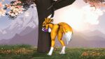  3d_(artwork) animated anthro bandai_namco butt buttplug canid canine cherry_blossom cherry_blossom_tree cherry_tree digimon digimon_(species) digital_media_(artwork) female fox fruit_tree l0men mammal plant plug_(sex_toy) renamon sakura sex_toy shaking shaking_butt short_playtime solo source_filmmaker tree 