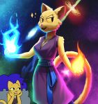  absurd_res anthro felid female galaxy hi_res lennoxicon magic mammal solo star 