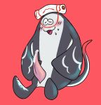  anthro batoid big_man_(splatoon) blush bodily_fluids fish genital_fluids genitals hi_res male marine masturbation onionfucc_(artist) penis precum sitting solo splatoon_(series) stingray 