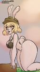  anthro blonde_hair carrot carrot_(one_piece) coladezorro female food hair hi_res lagomorph leporid mammal one_piece plant rabbit solo thick_thighs vegetable wallpaper 