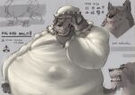  abdominal_bulge after_vore anthro belly big_bad_wolf big_belly black_nose canid canine canis eyewear fairy_tales fur glasses grey_body grey_fur hauoli47 male mammal same_size_vore sharp_teeth teeth vore wolf 
