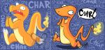  ambiguous_gender charmander derp_eyes digital_media_(artwork) fire flame_tail flaming_tail nintendo open_mouth orange_body pok&eacute;mon pok&eacute;mon_(species) reptile running scalie simple_background solo_focus text tongue tongue_out vermine video_games wide_eyed 