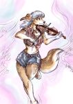  anthro bowed_string_instrument canid canine canis clothing domestic_dog female mammal musical_instrument silkyfangs solo string_instrument violin 